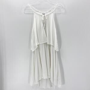New SPLENDID White Tiered Sleeveless Summer Dress Size S Resort Beachy